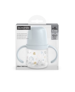Prima cană cu muștiuc din silicon 150 ml, +4l, Bears, albastru, Suavinex - Img 2