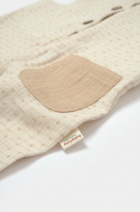 Salopeta cu bretele si buzunar, 100% bumbac - Stone, BabyCosy