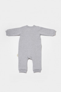 Salopeta cu fermoar, Two thread, BabyCosy, 100% bumbac organic, Gri