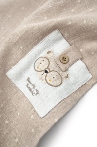 Salopeta cu guler TeddyBear, BabyCosy, 100% bumbac organic