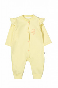 Salopeta cu maneca lunga si volanas nou nascut GALBEN, Tongs baby