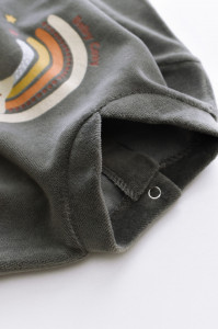 Salopeta Curcubeu cu maneca lunga si botosei din 80%bumbac organic si 20% poliester - Antracit, BabyCosy - Img 5