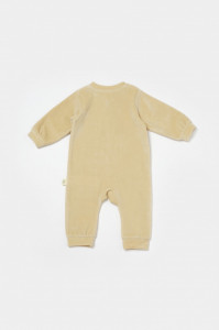 Salopeta Elefant cu maneca lunga din 80%bumbac organic si 20% poliester - Stone, BabyCosy
