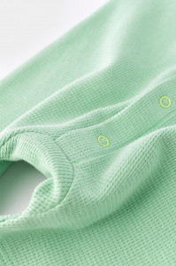 Salopeta fara maneci si pantaloni scurti - 100% bumbac organic - Mint, BabyCosy - Img 6