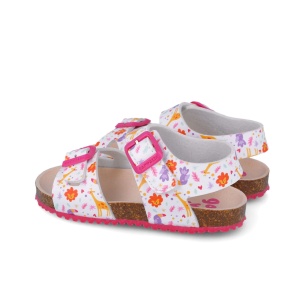 Sandale pentru copii cu floricele Garvalin, 252465, albi