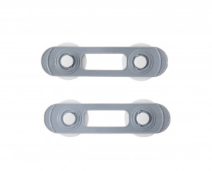 Set 2 mini sigurante universale pentru usi si dulapuri BabyJem, gri