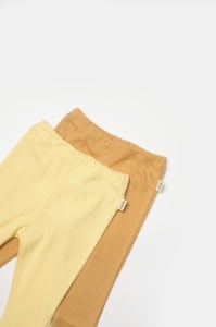 Set 2 pantaloni Bamboo, galben, BabyCosy, 50%bumbac+50% bambus