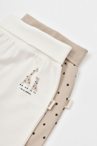 Set 2 pantaloni bebe unisex Girafa, Baby Cosy, 100% bumbac organic