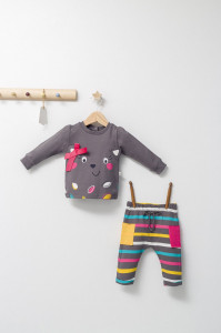 Set 2 piese cu bluzita si pantalonasi pentru fetite Colorful autum, Tongs baby - Img 2