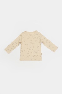 Set 3 piese:bluza, pantaloni si caciulita Printed, BabyCosy, 50% modal+50% bumbac, Stone