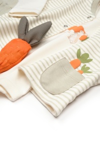 Set 3 piese: body, pantalon si vesta Rabbit, 100% bumbac organic, BabyCosy