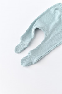 Set 4 piese: bluza, pantaloni, caciulita si manusi din bumbac organic si modal - Mint, BabyCosy - Img 12