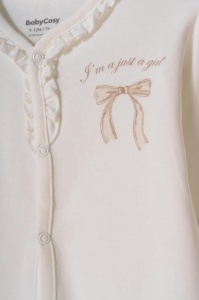 Set bluză și pantalon, Bow, BabyCosy, 100%bumbac organic, Stone - Img 8