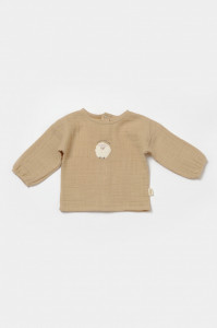 Set bluza si pantaloni, Winter muselin, 100% bumbac - Apricot, BabyCosy
