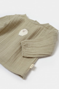 Set bluza si pantaloni, Winter muselin, 100% bumbac - Verde, BabyCosy