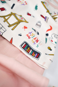 Set bluzita cu maneca lunga si nasturei si panataloni lungi, 100% bumbac organic, BabyCosy, Pudra