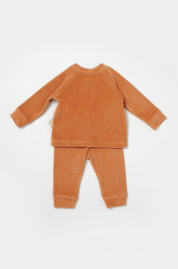 Set bluzita si pantaloni Elefant, 80%bumbac organic si 20% poliester - Caramiziu, BabyCosy