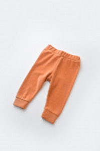 Set Curcubeu cu bluzita cu maneca lunga si pantaloni lungi din 80%bumbac organic si 20% poliester - Portocaliu, BabyCosy - Img 6