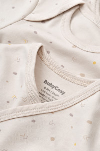 Set de 10 piese pentru nou nascut - 100% bumbac organic - Crem cu buline, BabyCosy - Img 10