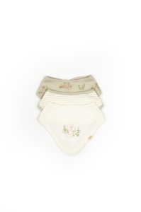 Set de 3 bavete pentru nou nascut, 100% bumbac organic, Rabbit, BabyCosy