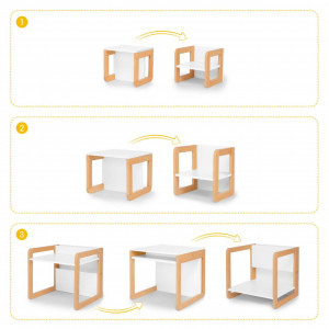 Set mobilier 8in1 Skiddou Mob, Puff catcher, Alb - Img 6
