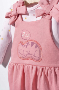 Set salopeta cu bluzita pentru bebelusi Cats, Tongs baby - Img 4