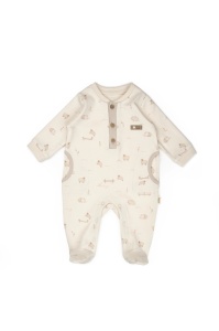Set salopeta cu caciulita, Lamb, BabyCosy, 100% bumbac organic - Img 2