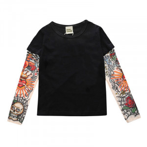Tricou copii negru cu tatuaj Drool - Img 3