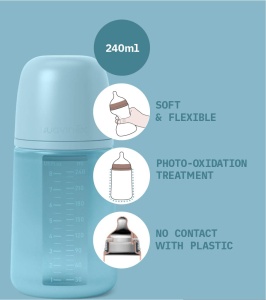 Biberon din silicon, 240ml, Colour Essence SX Pro debit mediu, rosu - Img 5