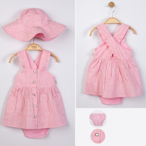 Compleu 2 piese cu palarie pentru fetite, Tongs baby - Img 2