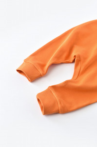 Pantaloni Bebe Unisex din bumbac organic Portocaliu BabyCosy - Img 4