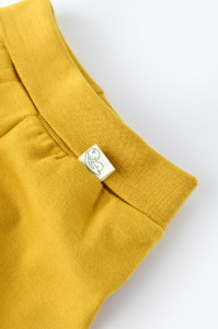 Pantaloni cu Botosei - Bumbac organic Galben BabyCosy - Img 3