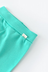 Pantaloni cu Botosei - Bumbac organic Turcoaz BabyCosy - Img 3