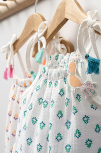 Rochita de vara din muselina pentru fetite Peacock, Tongs baby - Img 3