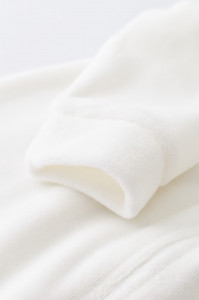 Salopeta cu maneca lunga si fermoar din 80%bumbac organic si 20% poliester - Ecru, BabyCosy - Img 4