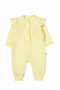 Salopeta cu maneca lunga si volanas nou nascut GALBEN, Tongs baby - Img 2