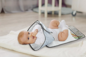 Saltea de infasat Grey pliabila cu sistem siguranta bebelusi BabyJem - Img 2