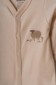 Set 2 salopete lungi, Lamb, BabyCosy, 100% bumbac organic - Img 3