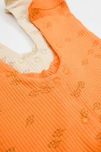 Set 2 salopete lungi Printed, BabyCosy, 50% modal+50% bumbac, Stone/Apricot