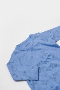 Set 3 piese:bluza, pantaloni si caciulita Printed, BabyCosy, 50% modal+50% bumbac, Lavanda