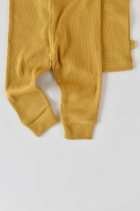 Set 3 piese: bluzita cu maneca lunga, pantaloni lungi si caciulita din bumbac organic si modal - Sofran, BabyCosy - Img 3
