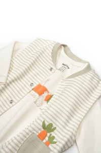 Set 3 piese: body, pantalon si vesta Rabbit, 100% bumbac organic, BabyCosy
