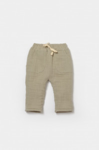 Set bluza dublata si pantaloni, Winter muselin, 100% bumbac - Verde, BabyCosy