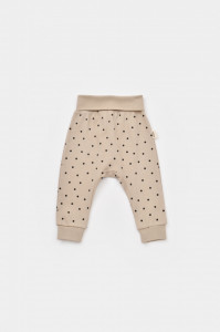 Set bluzita cu maneca lunga si panataloni lungi cu buline Girafa, BabyCosy, 100% bumbac organic, Ecru