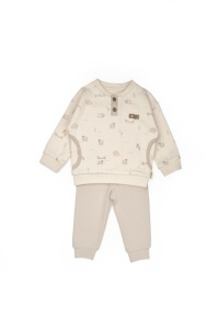 Set bluzita cu pantalon, Lamb, BabyCosy, 100%bumbac organic - Img 2