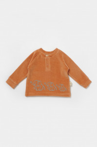 Set bluzita si pantaloni Elefant, 80%bumbac organic si 20% poliester - Caramiziu, BabyCosy