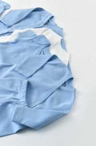 Set de 10 piese pentru nou nascut - 100% bumbac organic - Bleu, BabyCosy - Img 8