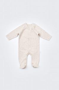 Set de 10 piese pentru nou nascut - 100% bumbac organic - Crem cu buline, BabyCosy - Img 11