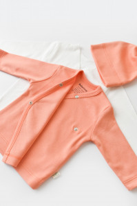 Set de 5 piese pentru nou nascut - 100% bumbac organic - Roz Piersica, BabyCosy - Img 8
