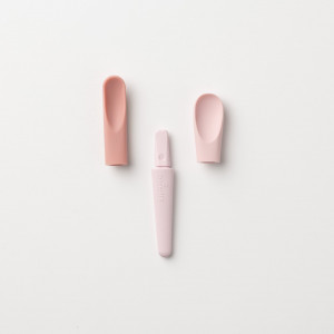 Set de lingurite 2 in 1 bebelusi Miniware Pre2PRO, 100% din materiale naturale biodegradabile, Pink Antioxidant